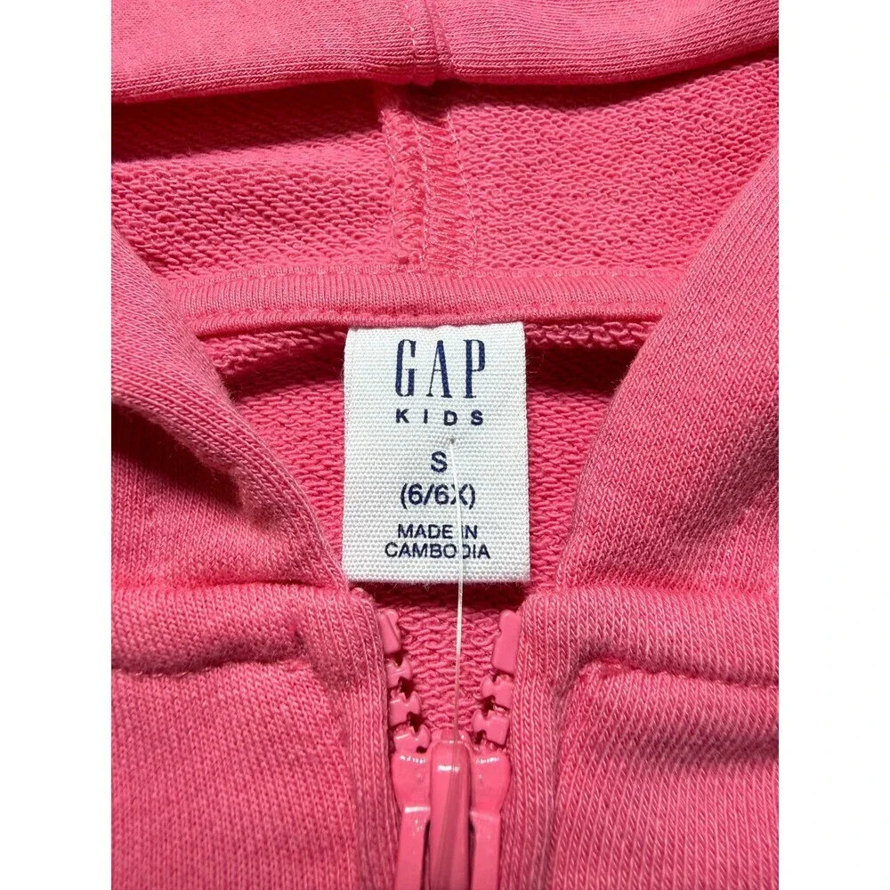 Gap Friendship Bracelet Design Full Zip Hoodie Girls Small (6/6X) Pink Preppy